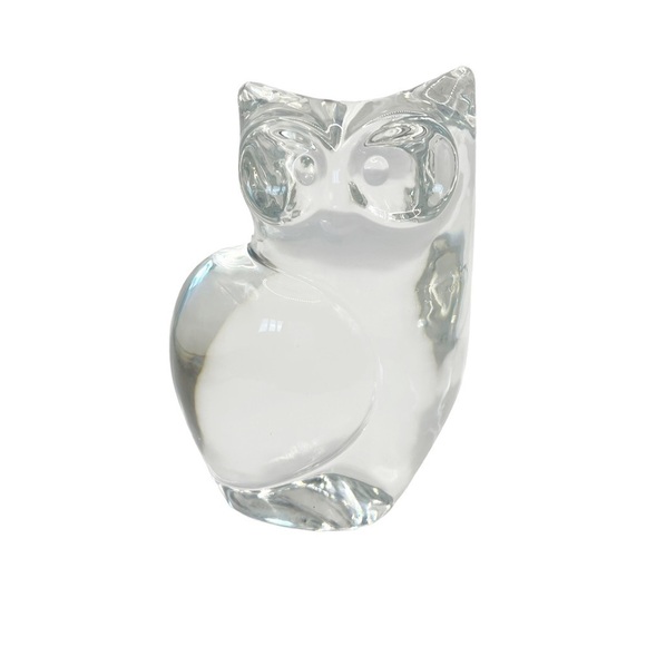 Orrefors Sweden VTG Crystal Owl Signed Olle Alberius 4285-111 5lb Paperweight - Picture 1 of 13